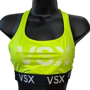 Punk Victoria's Secret Racerback Lime Green/ Black/White Sport Bra